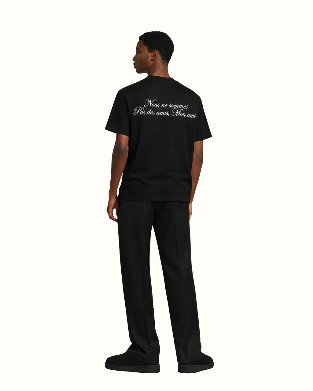 Heavyweight oversized black t-shirt UK designer streetwear bak view