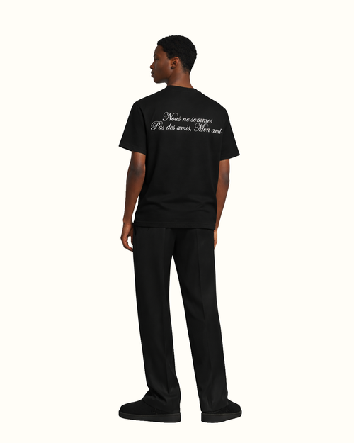 Heavyweight oversized black t-shirt UK designer streetwear bak view